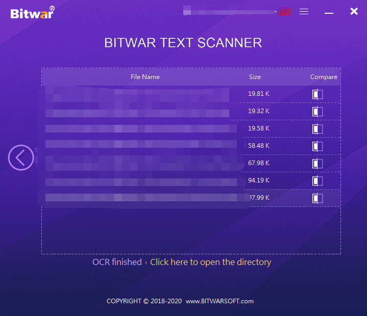 compare batch result