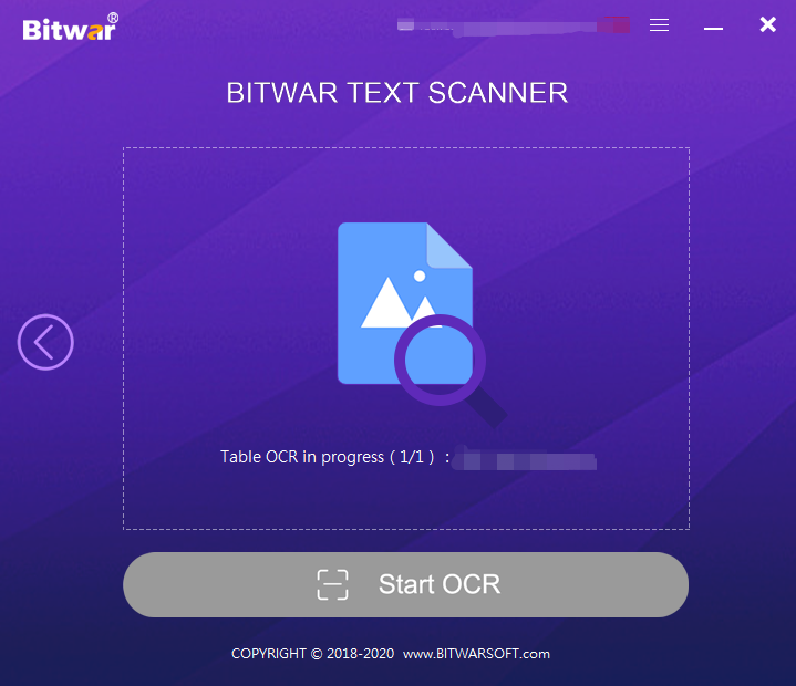 table OCR scan